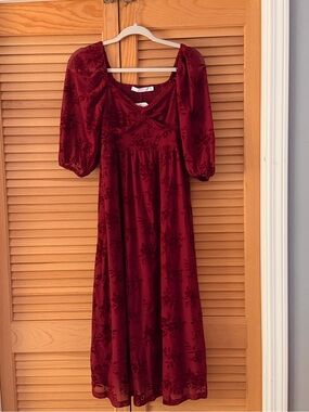 NWT Altar’d State Burgundy Midi Dress